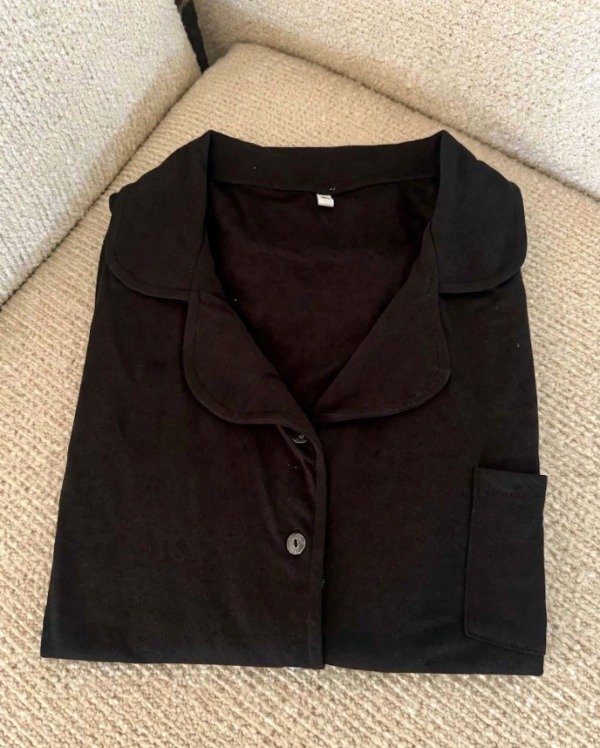 Producto - Pijama camisero corto - Negro - 2