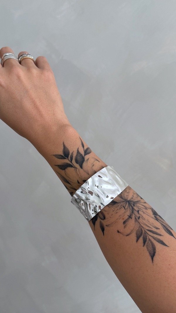 Producto - Pulsera brazalete cinta martel plateado FANTASÍA