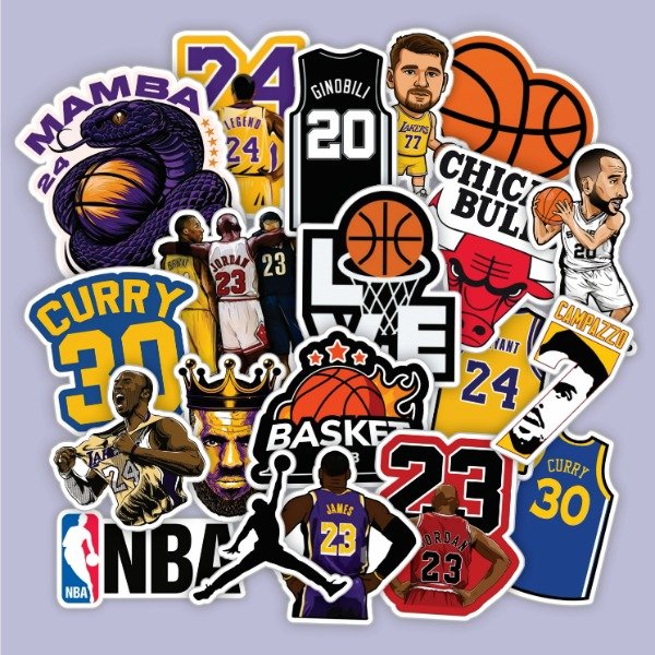 Producto - PREVENTA- Pack 20 Stickers Vinilo Uv Premium - Basquet
