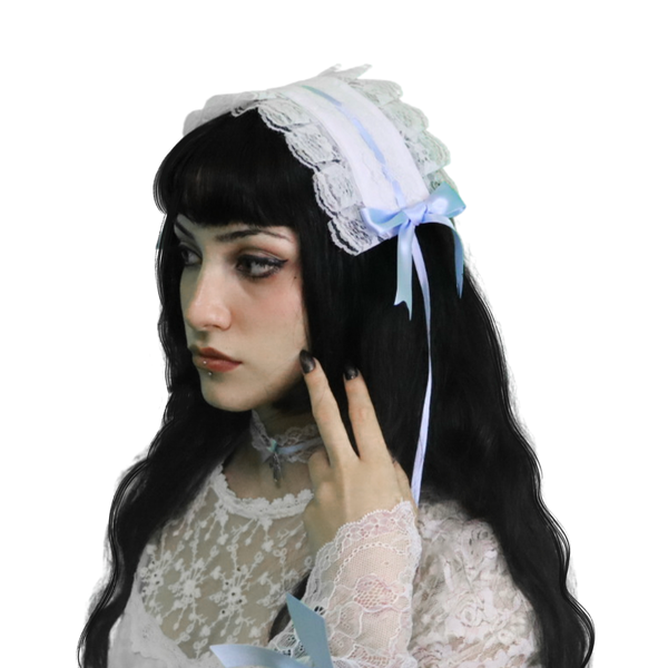 Producto - Headdress Marie-Anne (base blanca con celeste)