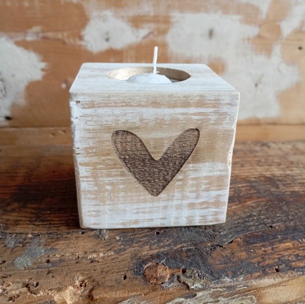 Producto - Porta Velas + Vela "Corazón"