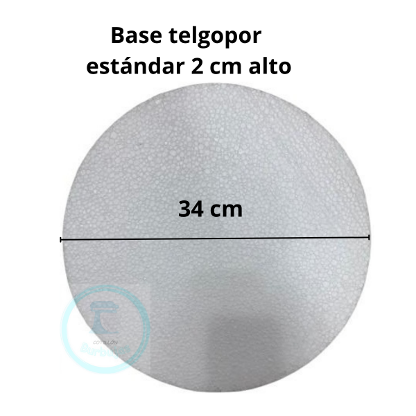 Producto - Base Telgopor Estándar 34 cm - altura 2 cm - x1