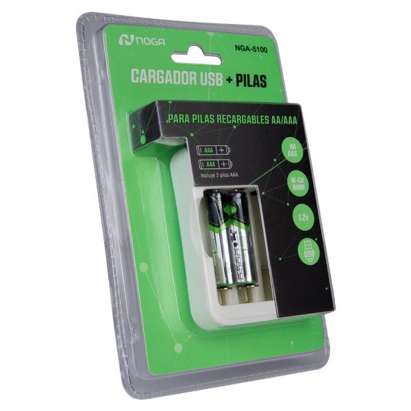 Producto - NGA-5100 // CARGADOR USB + PILAS RECARGABLES