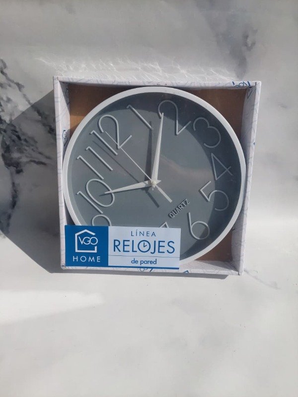 Producto - Reloj de pared 24.5 cm gris