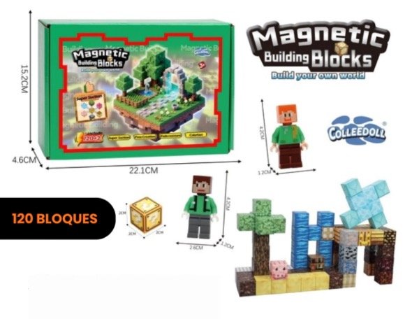 Producto - Bloques magnéticos x100 Minecraft cubos 2x2 - Cc