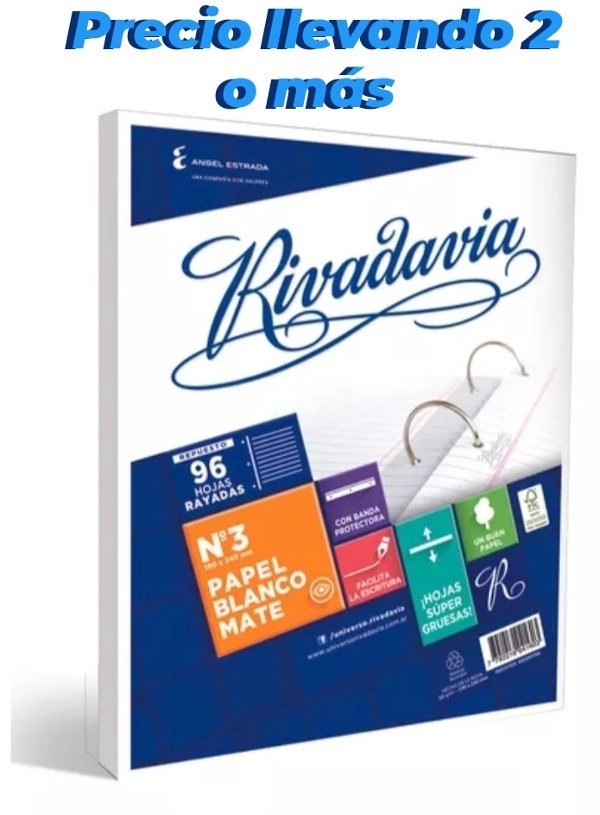 Hojas Rivadavia x96 (cantidad) - marmar-tienda