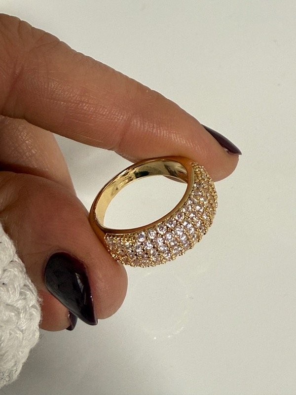 Producto - ND57 Anillo bombé ancho con micropave