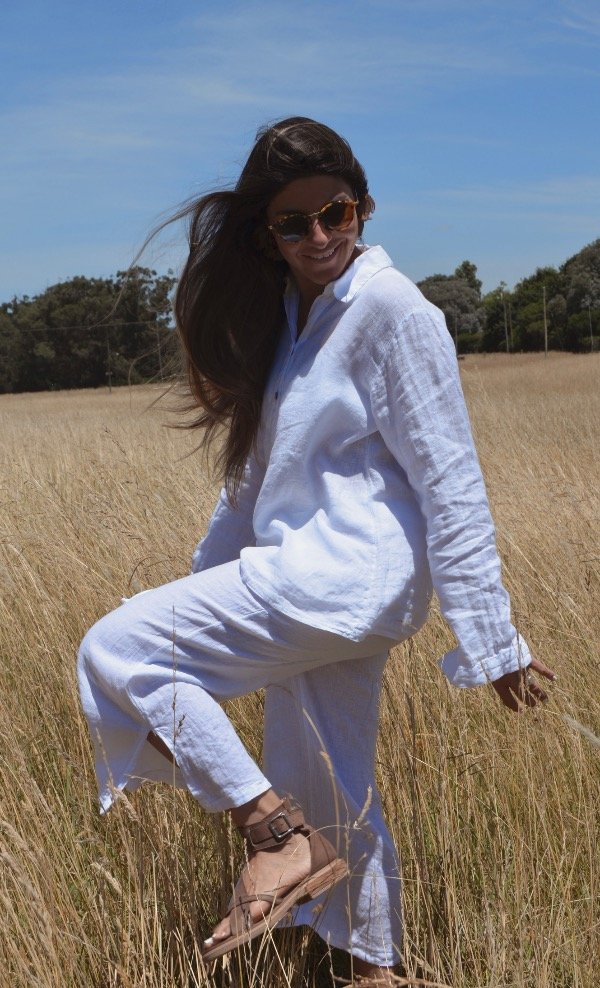 Producto - Pantalón Bilbao 100 Lino Blanco