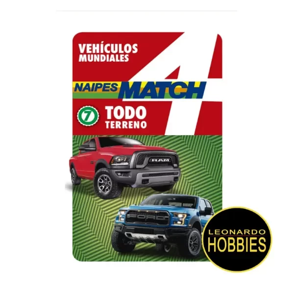 Producto - Cartas Retro Autos - Todo Terreno Match 4 Original