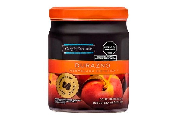 Producto - Mermelada con Stevia de Durazno x 280g SIN TACC - Cuarto Creciente