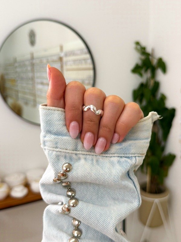 Producto - Anillo acero blanco hojitas infladas talle 8