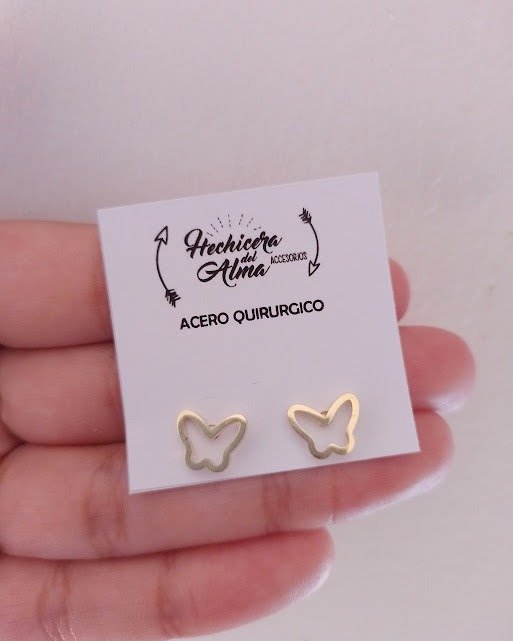Producto - Aros mariposa calada dorada