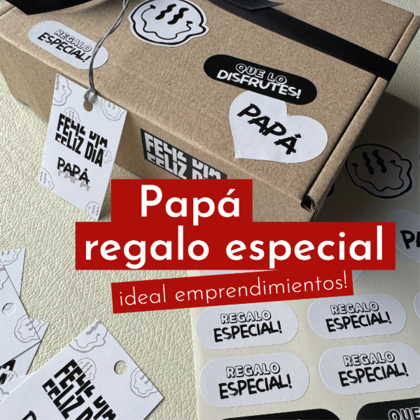 Producto - Stickers + tarjetas PAPÁ REGALO ESPECIAL