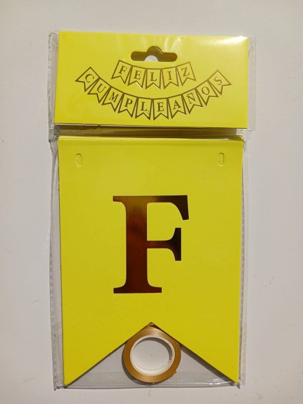 Producto - Banderín Neón "FC" Amarillo