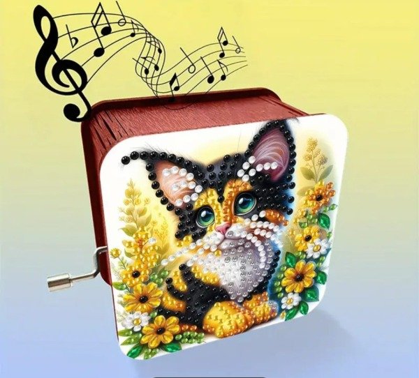 Producto - DIAMOND PAINTING CAJA MUSICAL GATITO