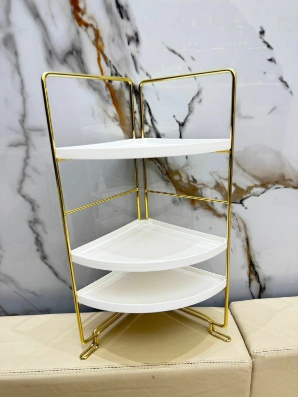 Producto - ORGANIZADOR 3 PISOS TRIANGULAR DORADO 45x25 - 1