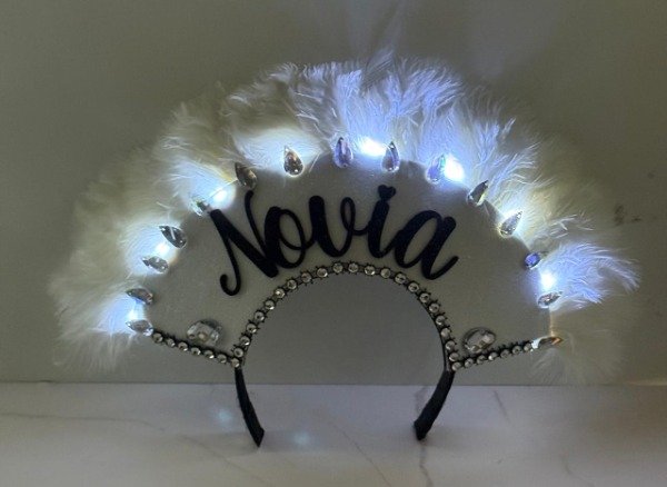 Producto - Vincha de Plumas NOVIA - 1