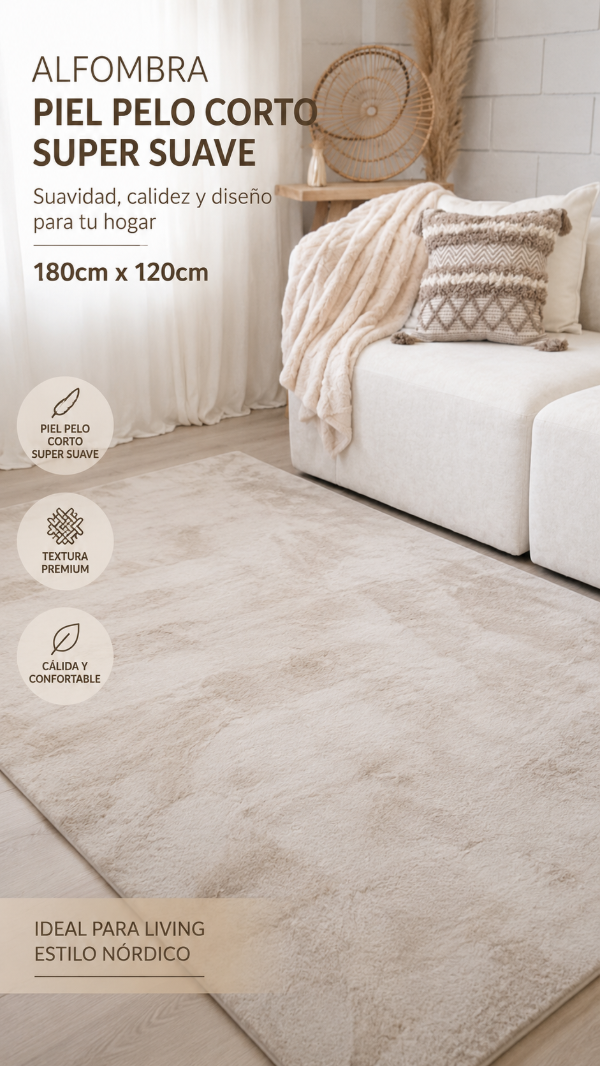 Producto - Alfombra de piel. Pelo corto. 120 x180 CM
