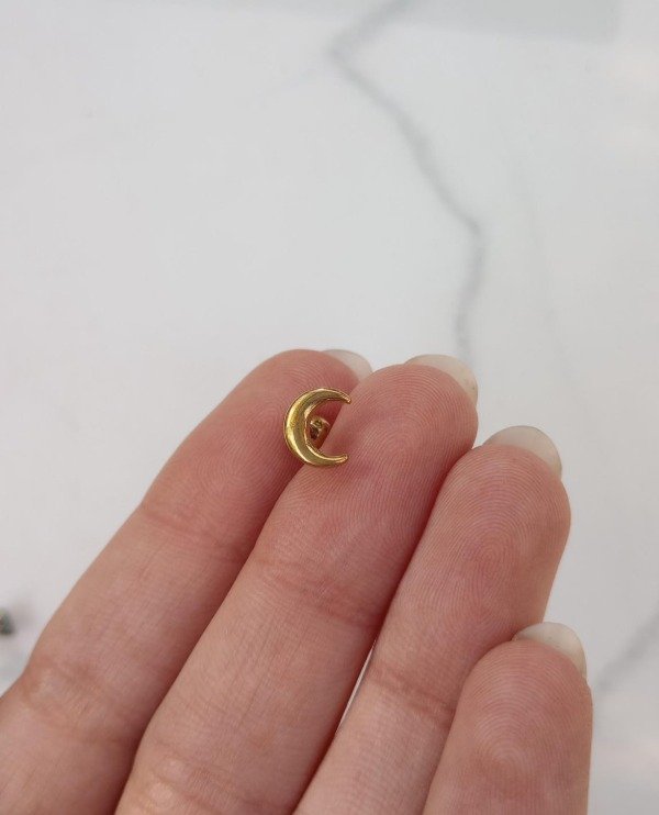 Producto - Piercing Cartílago Dorado - Luna - 0