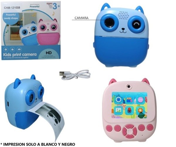 Producto - Cámara de fotos Impresora kids Gatito