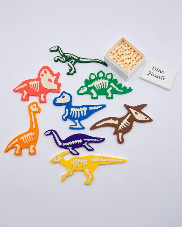 Producto - Dinosaurios Encastrables con Esqueleto / Set educativo x 8 dinosaurios