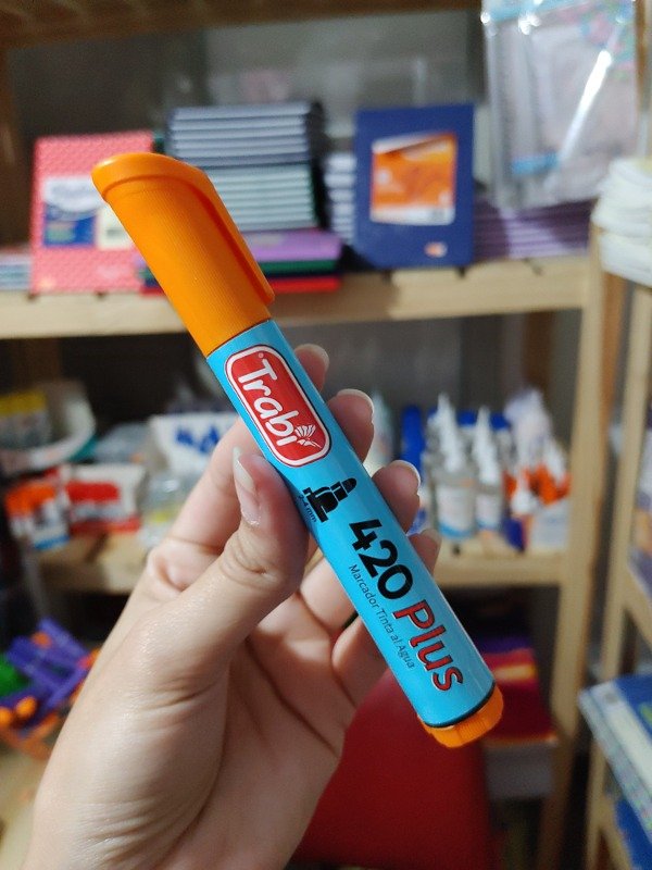 Producto - Marcador Trabi 420 Al Agua Punta Redonda Naranja