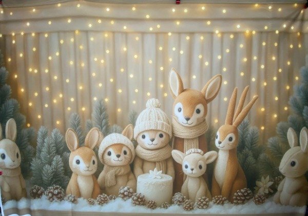 Producto - FONDO ANIMALITOS NORDICOS DEL BOSQUE CON FALLA 220X150 ANI06