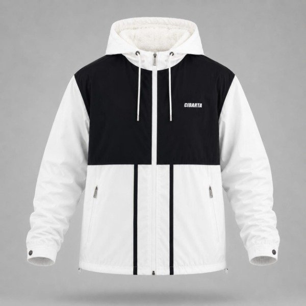 Producto - Campera Rompeviento Cibarta Modelo hollander Codigo MH -76652 Blanco con Negro