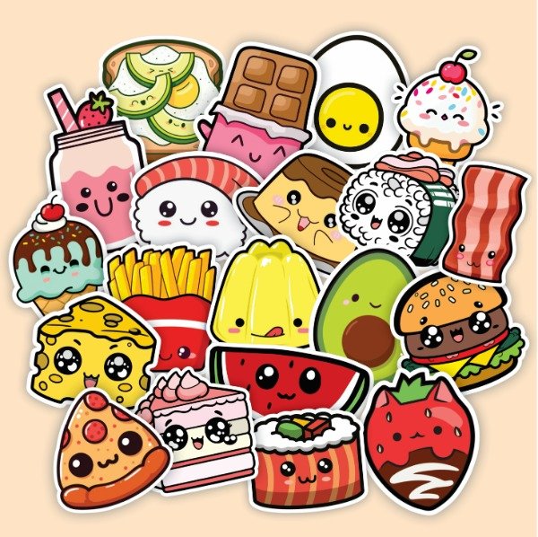 Producto - Pack 20 Stickers Vinilo Uv Premium - Foodie