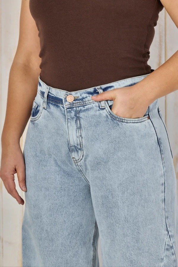Producto - Jean WIDELEG CENITHO celeste recorte 878- rígido - 5