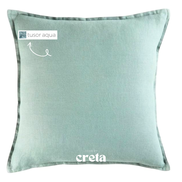 Producto - Funda Almohadón Tusor Liso Aqua