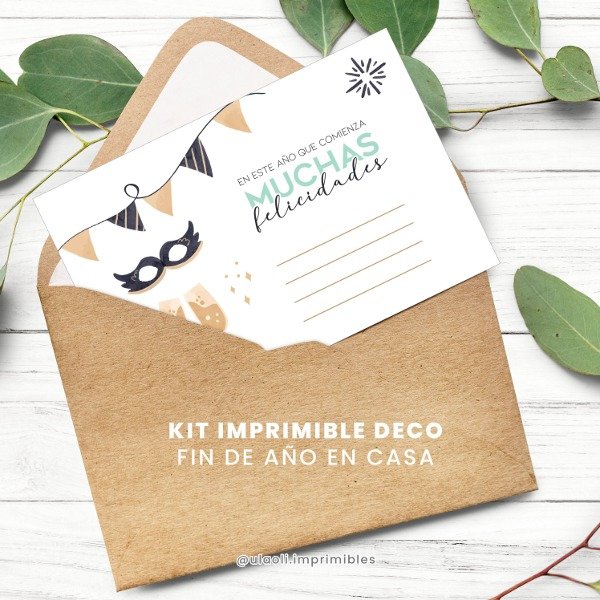 Producto - Kit Imprimible Deco Felices Fiestas "Fin de Año en Casa"