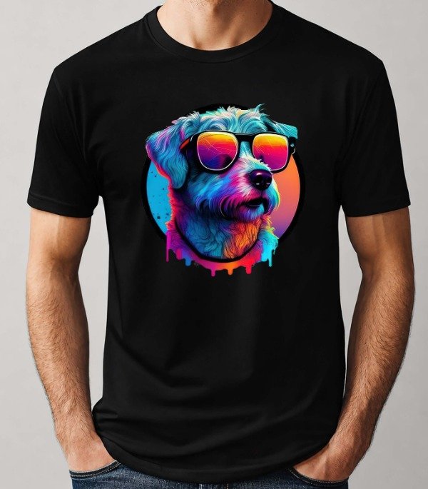 Producto - Remeras Negras Unisex Gatos y Perros Psicodelicos - 1