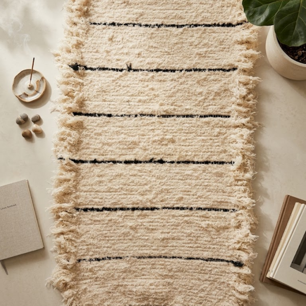 Producto - Alfombra Artesanal - Rayas Negras - 1
