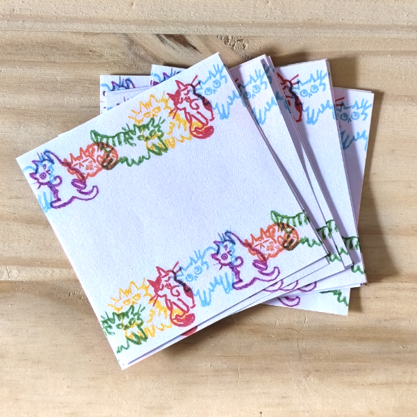 Producto - notitas / memo crayon cats 2