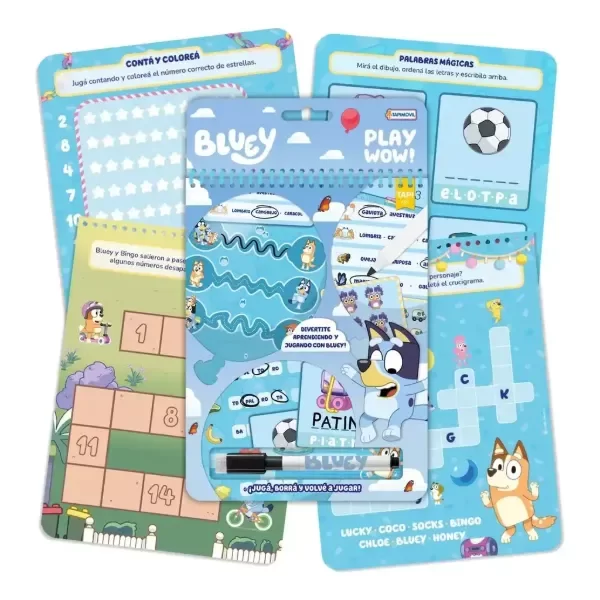 Producto - Play Wow  Libro de actividades reutilizable  Bluey