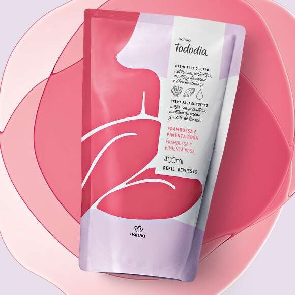 Producto - Repuesto de crema corporal frambuesa y pimienta rosa 400ml