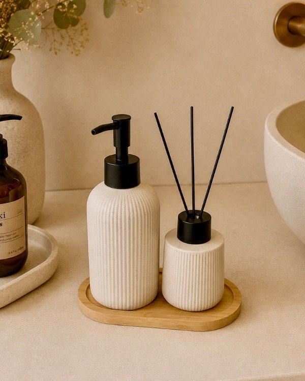 Producto - DISPENSER CON BASE DE MADERA Y DIFUSOR ARENA