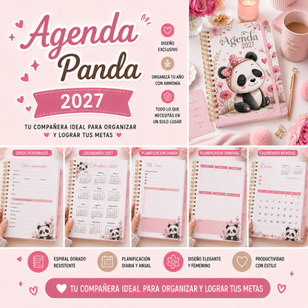 Producto - AGENDA PANDA 2027 Imprimible y Editable