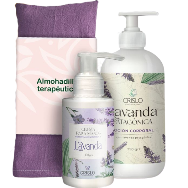 Producto - Ritual de lavanda -  Loción corporal de lavanda + crema de manos + almohadilla