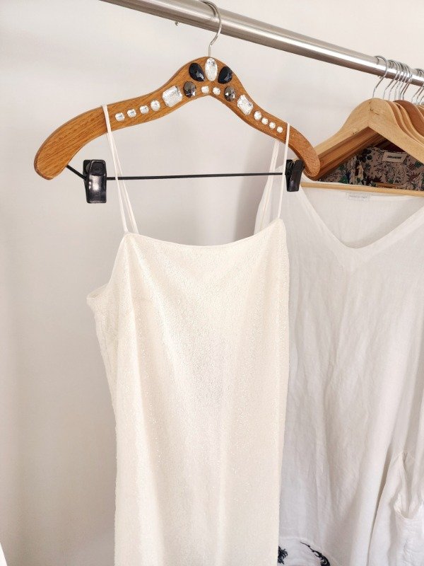 Producto - Vestido lentejuelas blanco HyM
