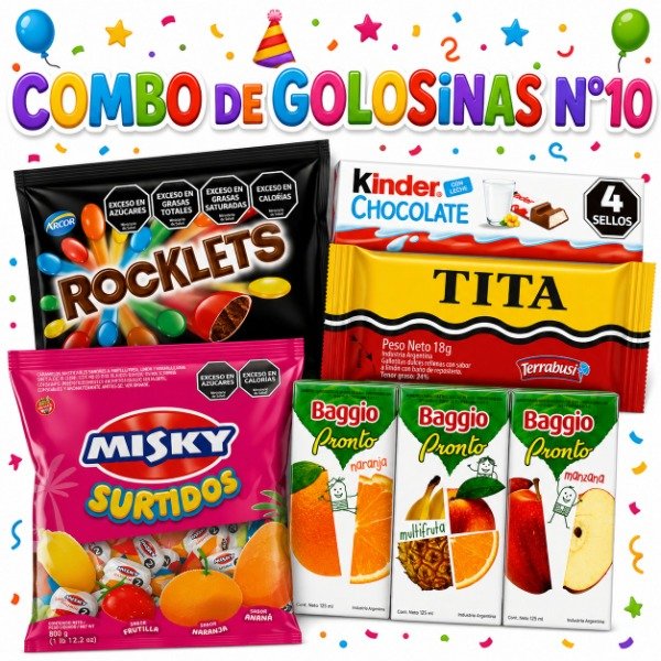 Producto - COMBO DE GOLOSINAS PARA CUMPLEAÑOS 10