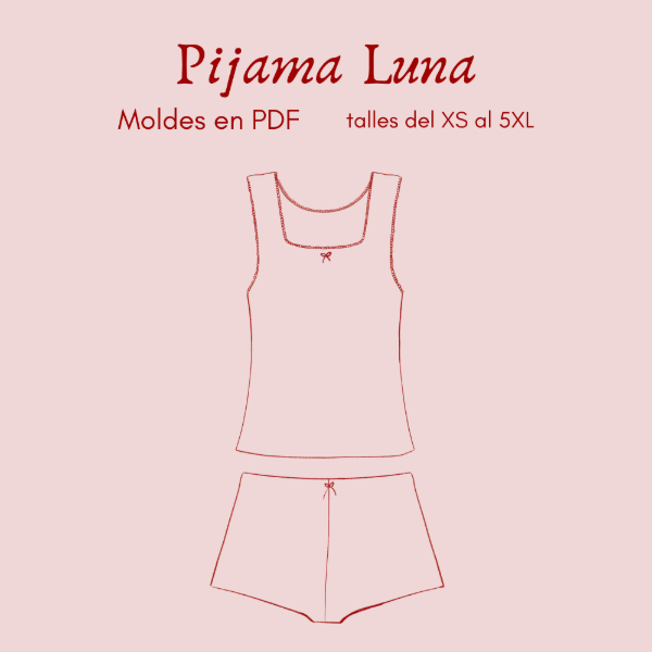 Producto - Promo! moldes en PDF pjama Luna