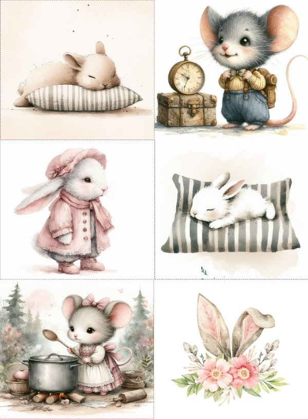 Producto - Mouse And Bunny-Platntilla Digital