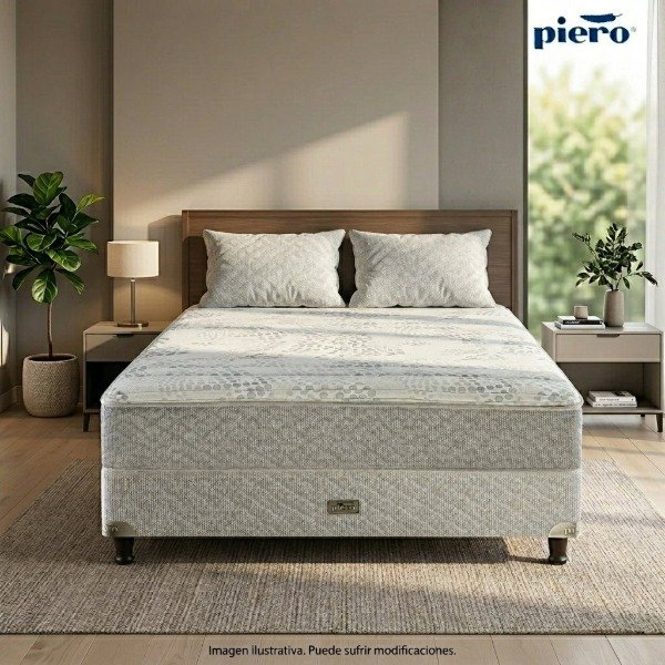Producto - Sommier y Colchón Piero Montreaux II 190x140 + 2 Almohadas de regalo - 0