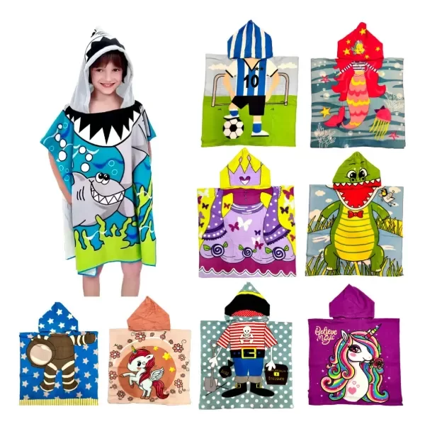 Producto - PONCHO TOALLA ESTAMPADO INFANTIL CON CAPUCHA MICROFIBRA 2 A 7 AÑOS - 4