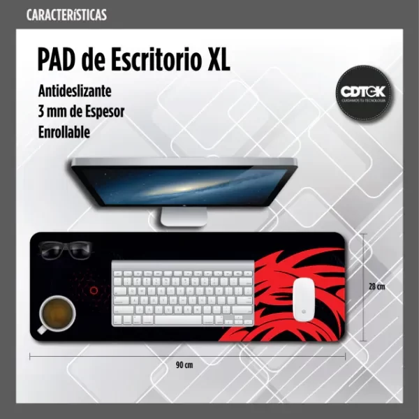 Producto - Mouse pad gamer dragon rojo