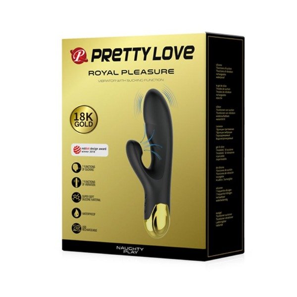 Producto - Vibrador y suuccionador Gold Royal Pleasure 2 en 1