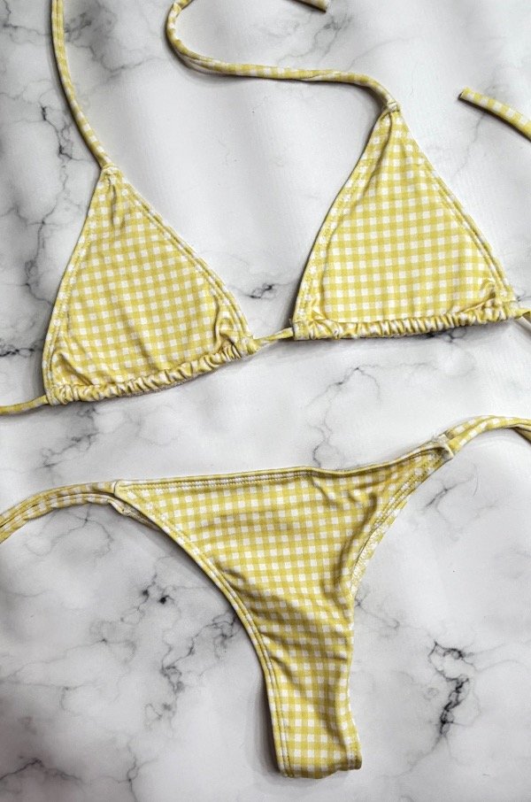 Producto - Bikini cuadros amarilla