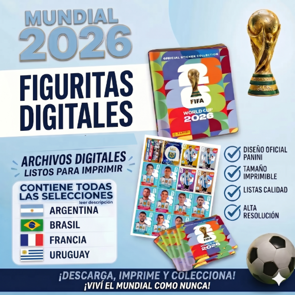 Producto - Album + Figuritas Mundial 2026 Para Imprimir Kit Imprimible